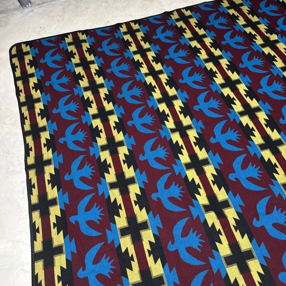 LARGE VINTAGE MEXICAN THUNDERBIRD BLANKET 81